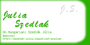 julia szedlak business card
